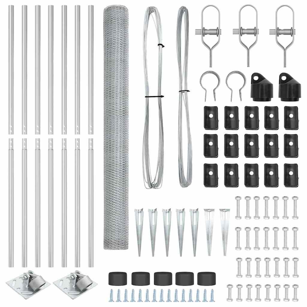 vidaXL Zaunpfosten Silber, (1-St)