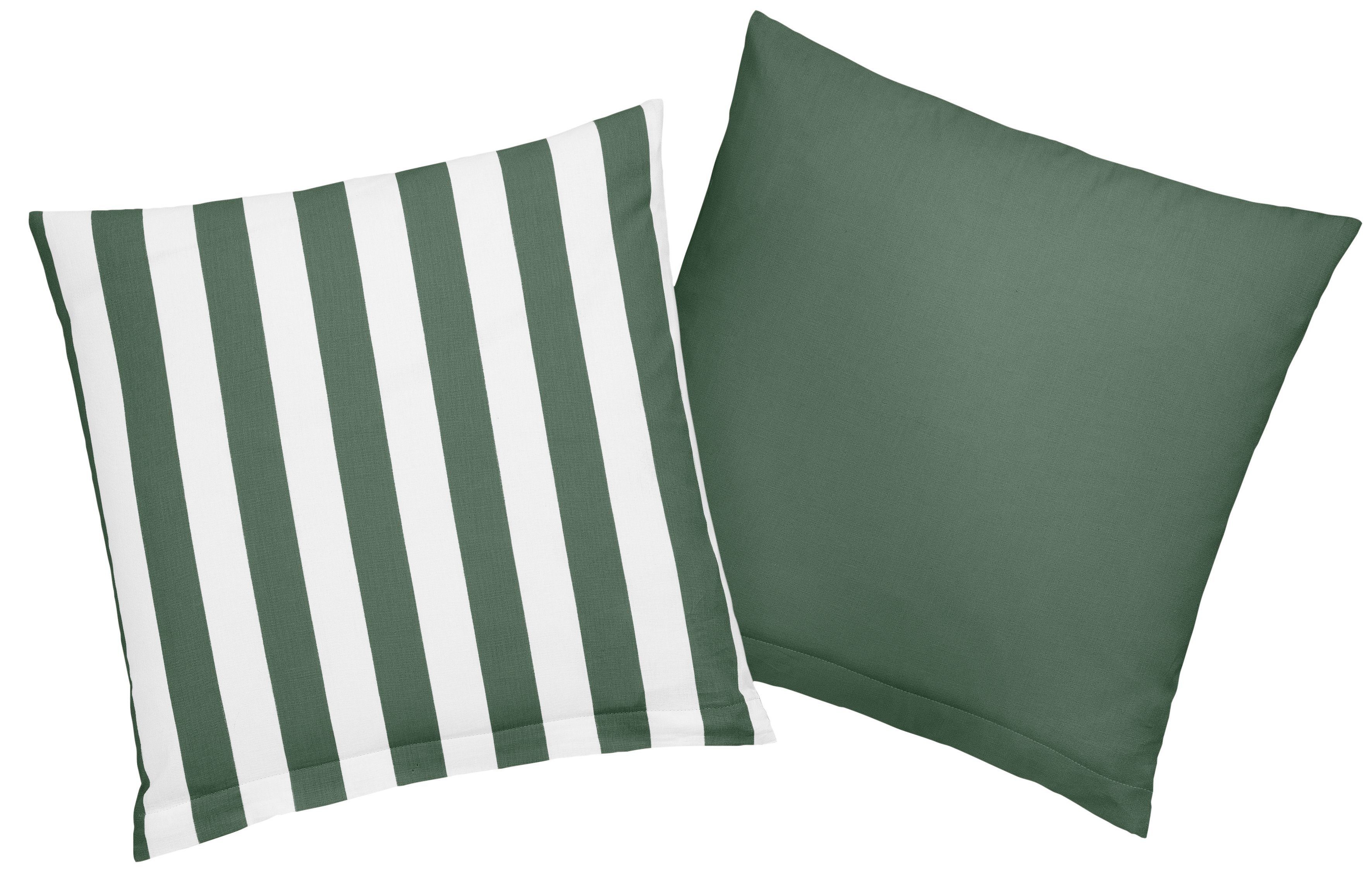 Kissenbezug Greta, andas (2 Stück), Kissenhülle mit Wendeoptik, OEKO-TEX® und Made in Green zertifiziert grün
