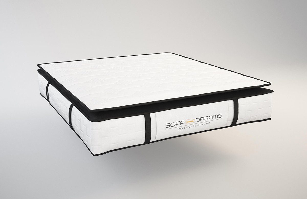 Sofa Dreams Boxspringbett Nantes inkl. Matratze & Topper mit LED-Beleuchtung, Bett mit Kunstleder Premium Bezug und in versch. Liegemaßen