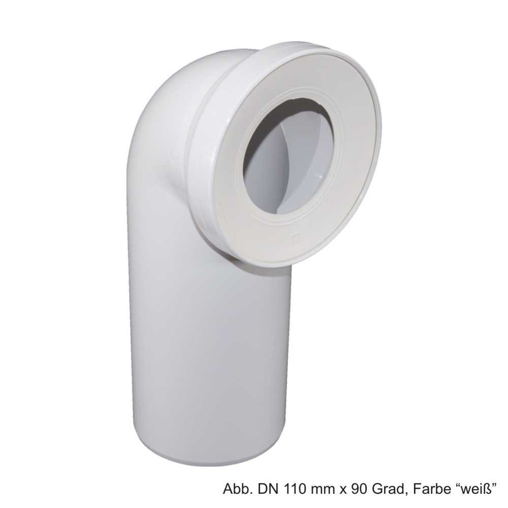 Unterputz-Spülkasten Universal-WC-Anschlussbogen 90 Grad mit Gummilippendichtung DN 110 mm