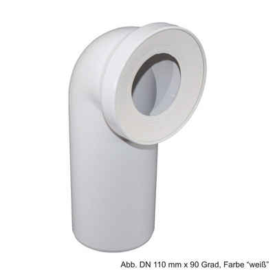 WC-Anschlussrohr Universal-WC-Anschlussbogen 90 Grad mit Gummilippendichtung DN 110 mm