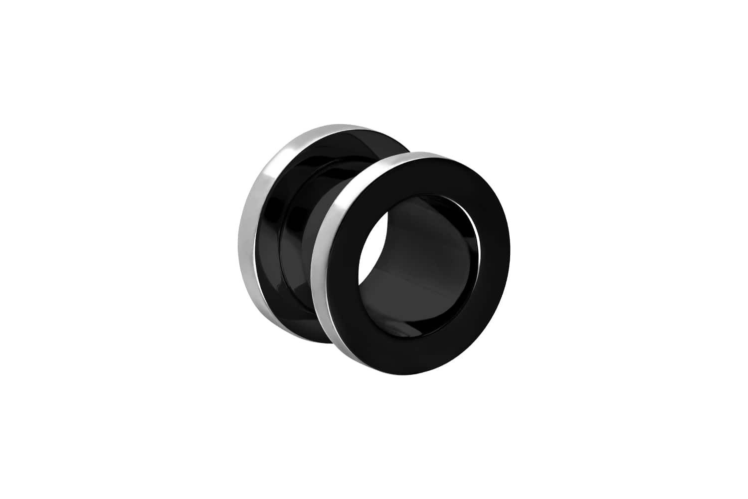 PIERCINGLINE Plug Chirurgenstahl Tunnel schwarz POLIERTER RAND (Tunnels, 1-tlg)