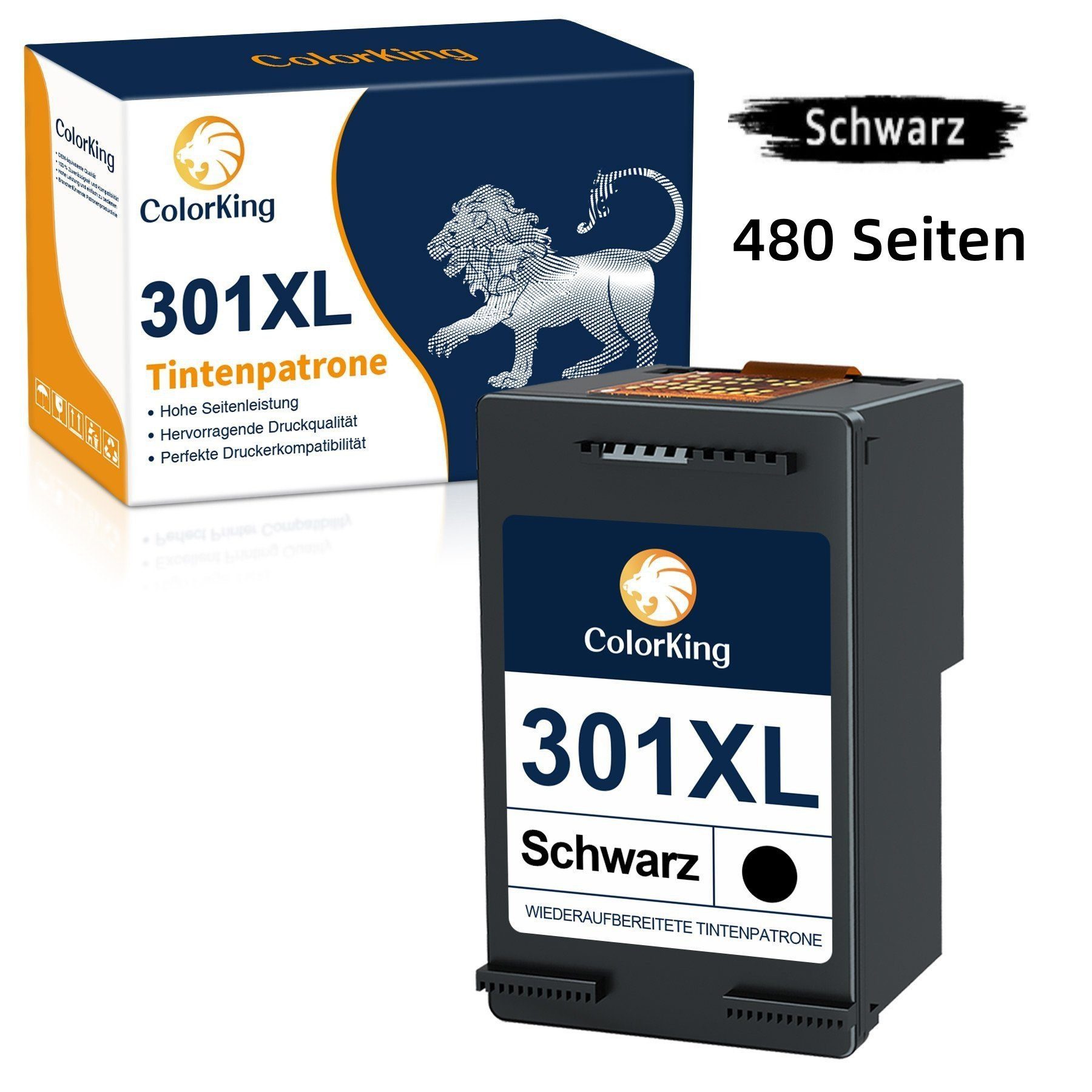 ColorKing Schwarz black multipack für HP 301 XL 301XL Deskjet 2540 1010 Tintenpatrone