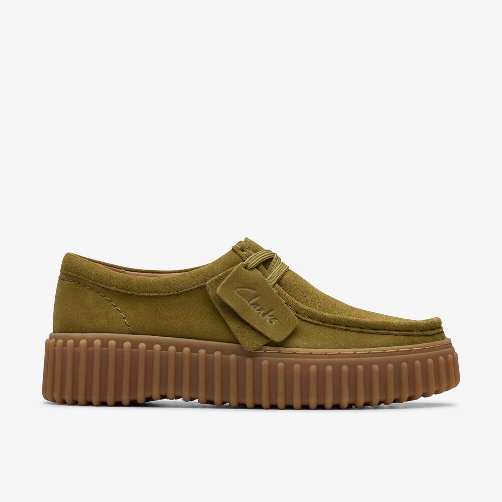 Clarks Clarks - Torhill Bee - Oliv Schnürschuh