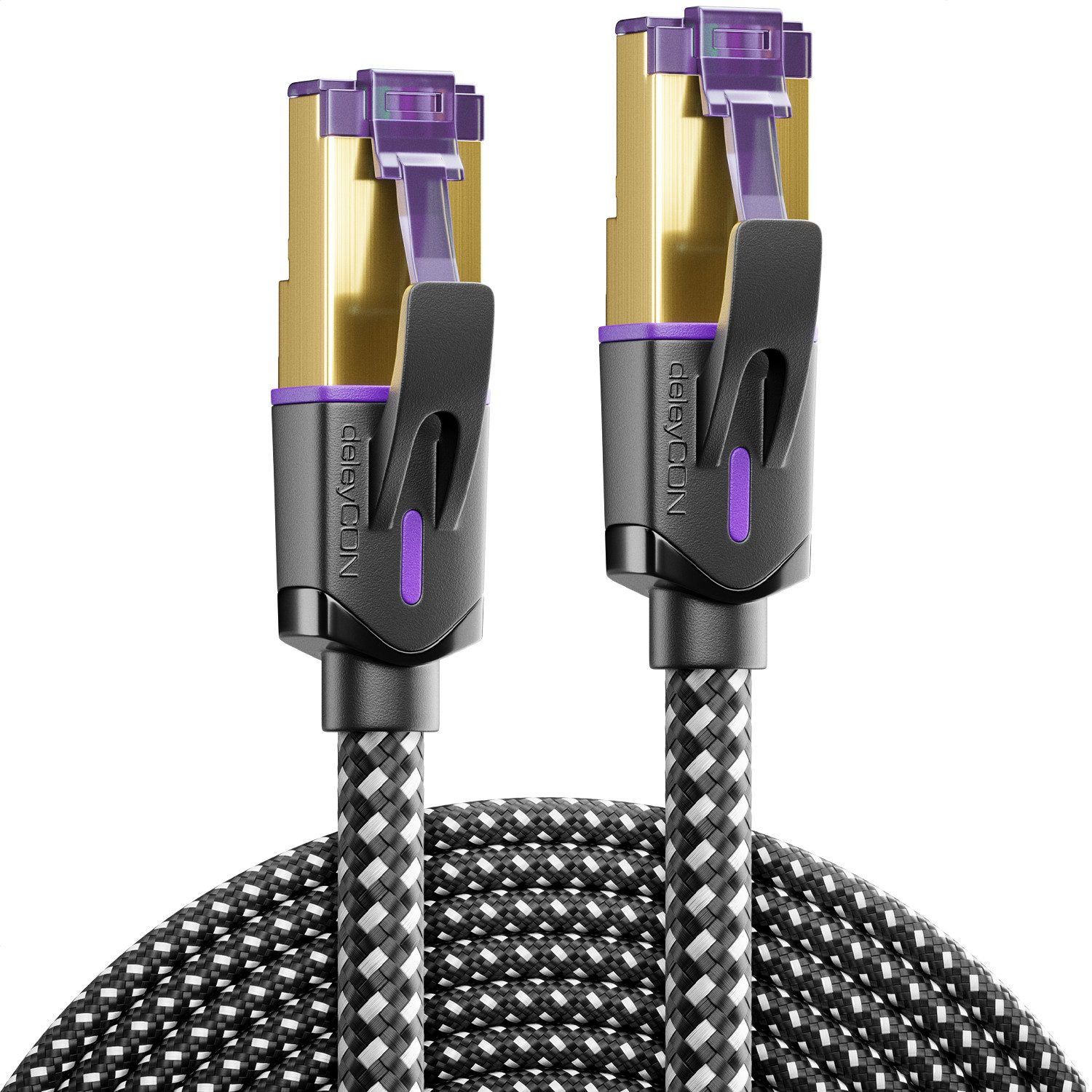 deleyCON deleyCON 0,25m CAT7 Patchkabel (10 Gbit/s, S/FTP, Kupfer, RJ45, POE, LAN-Kabel