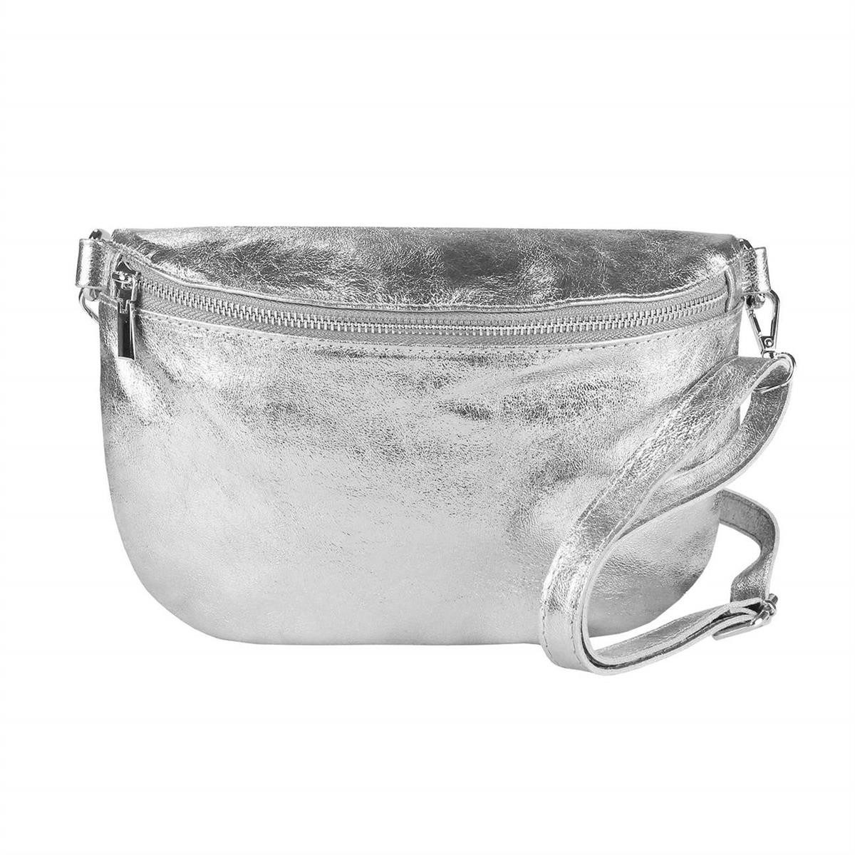 Bauchtasche Made in Italy Damen Leder Bauch- Gürteltasche CrossOver Body Bag Handy