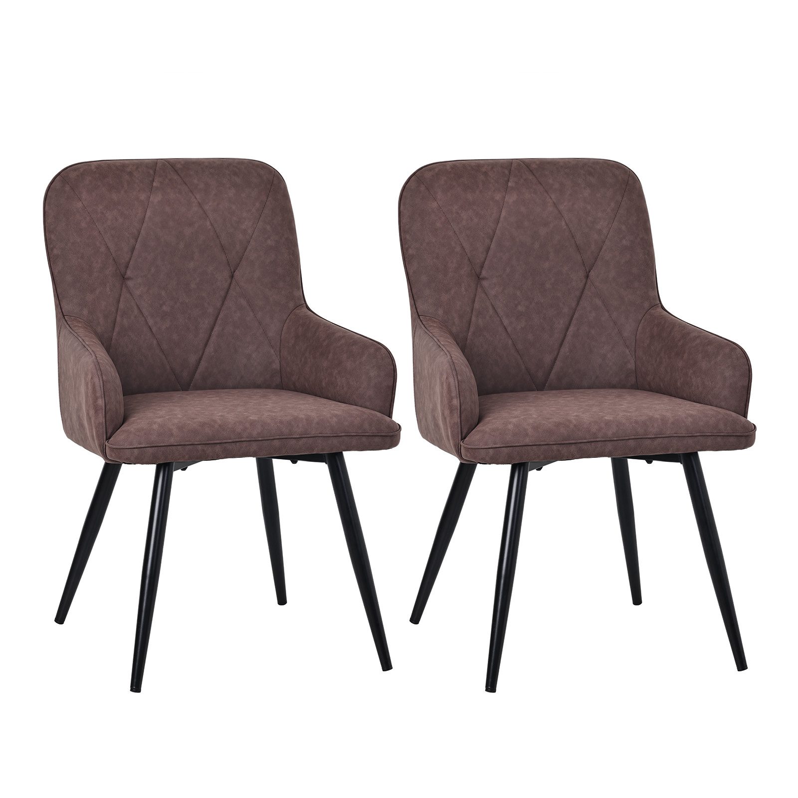 HOMAVO Esszimmerstuhl YZ3 SET2 Stuck mit Armlehnen, gepolstert,in Stoff & Lederlook, Ergonomische Form, weiche Polsterung, EN12520 geprüft