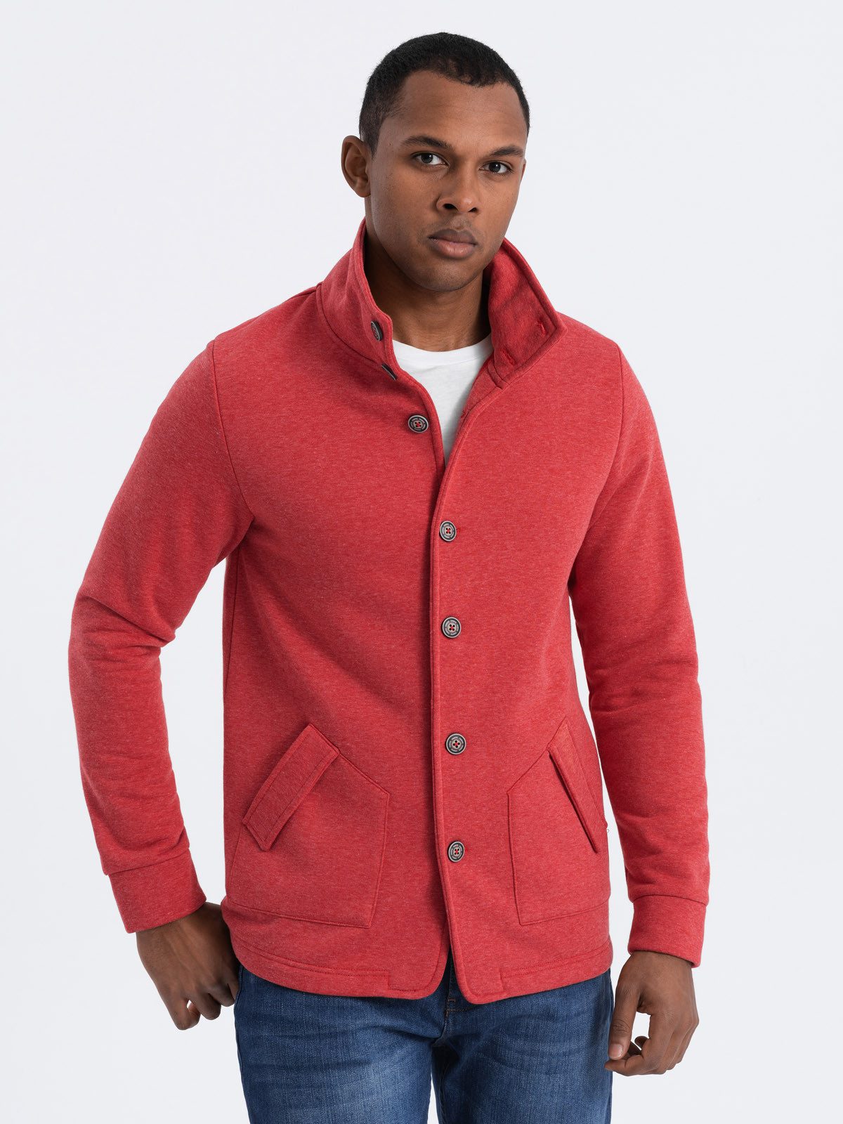 OMBRE Sweatshirt Herren Sweatshirt mit Knopfleiste günstig online kaufen