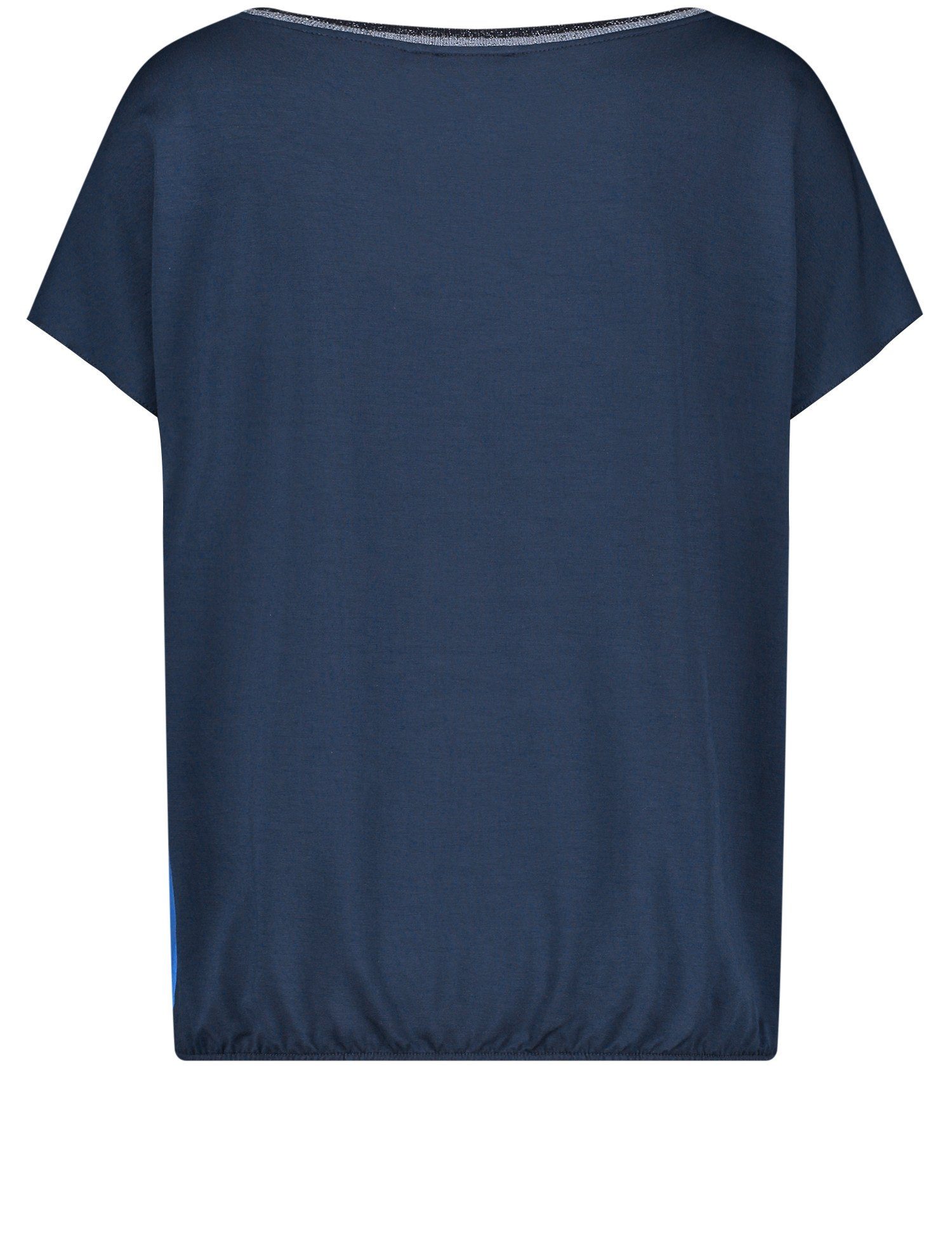 GERRY WEBER Kurzarmshirt mit Strickblende Blusenshirt elastischem Bund und