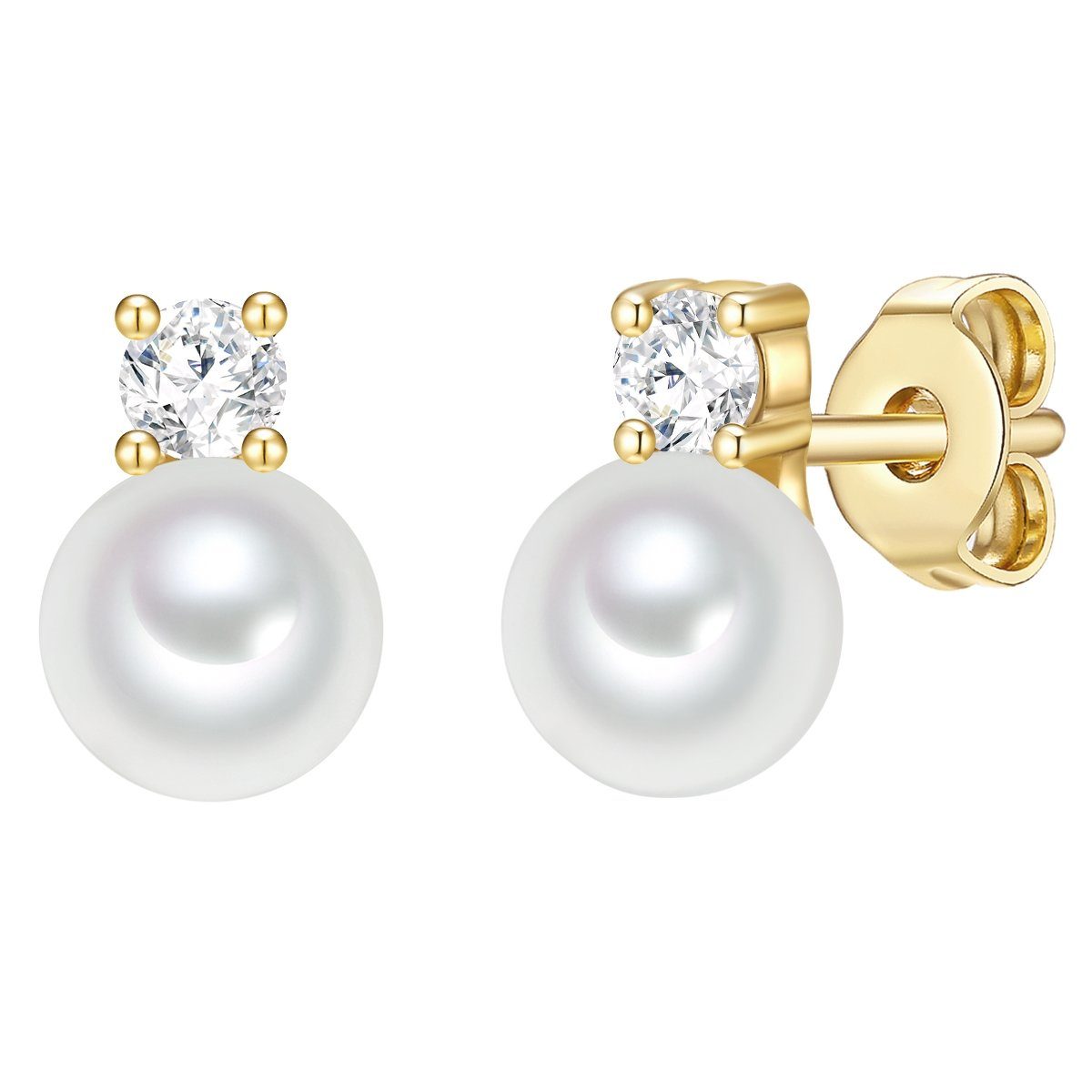 Trilani Paar Ohrstecker gelbgold, aus Sterling Silber günstig online kaufen