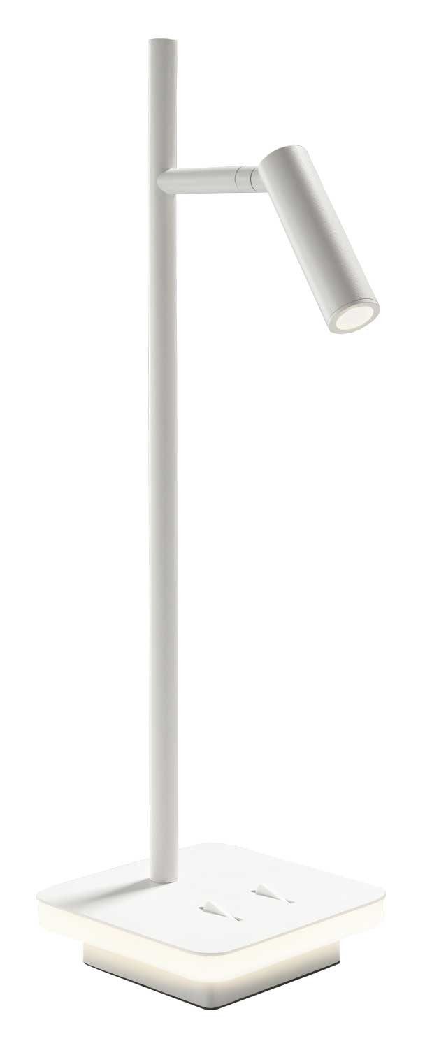 casa NOVA LED Tischleuchte Tischlampe EMPIRE, 2-flammig, H 45 cm, Weiß, LED fest integriert, Warmweiß, Aluminium, Acryl, Leuchten getrennt schaltbar