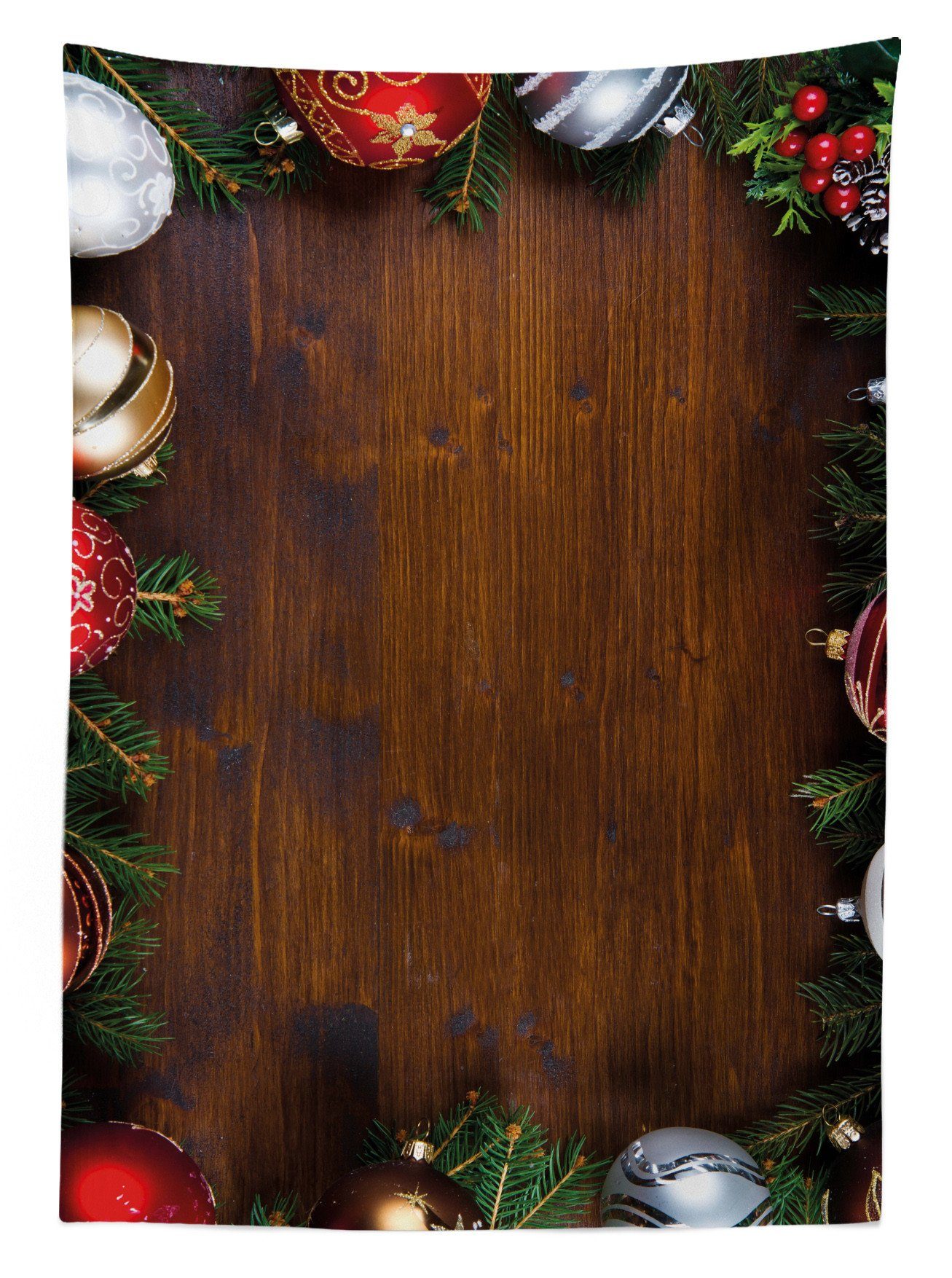 den Tischdecke Farbfest Klare Weihnachten Farben, Waschbar geeignet Haus Rustikales Abakuhaus Außen Flitter Für Bereich