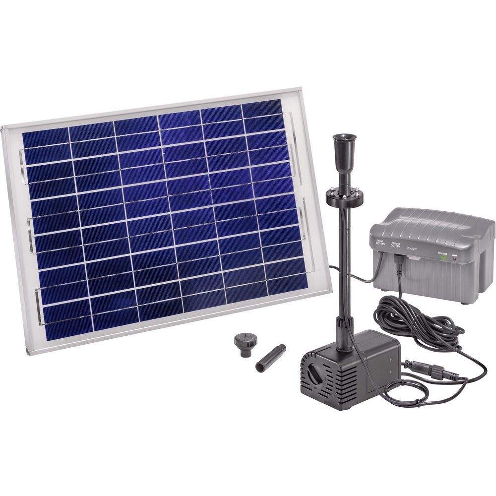 esotec Solarpumpe Esotec 101780 Siena Plus Solar-Pumpenset mit Beleuchtung, mit Akkuspe
