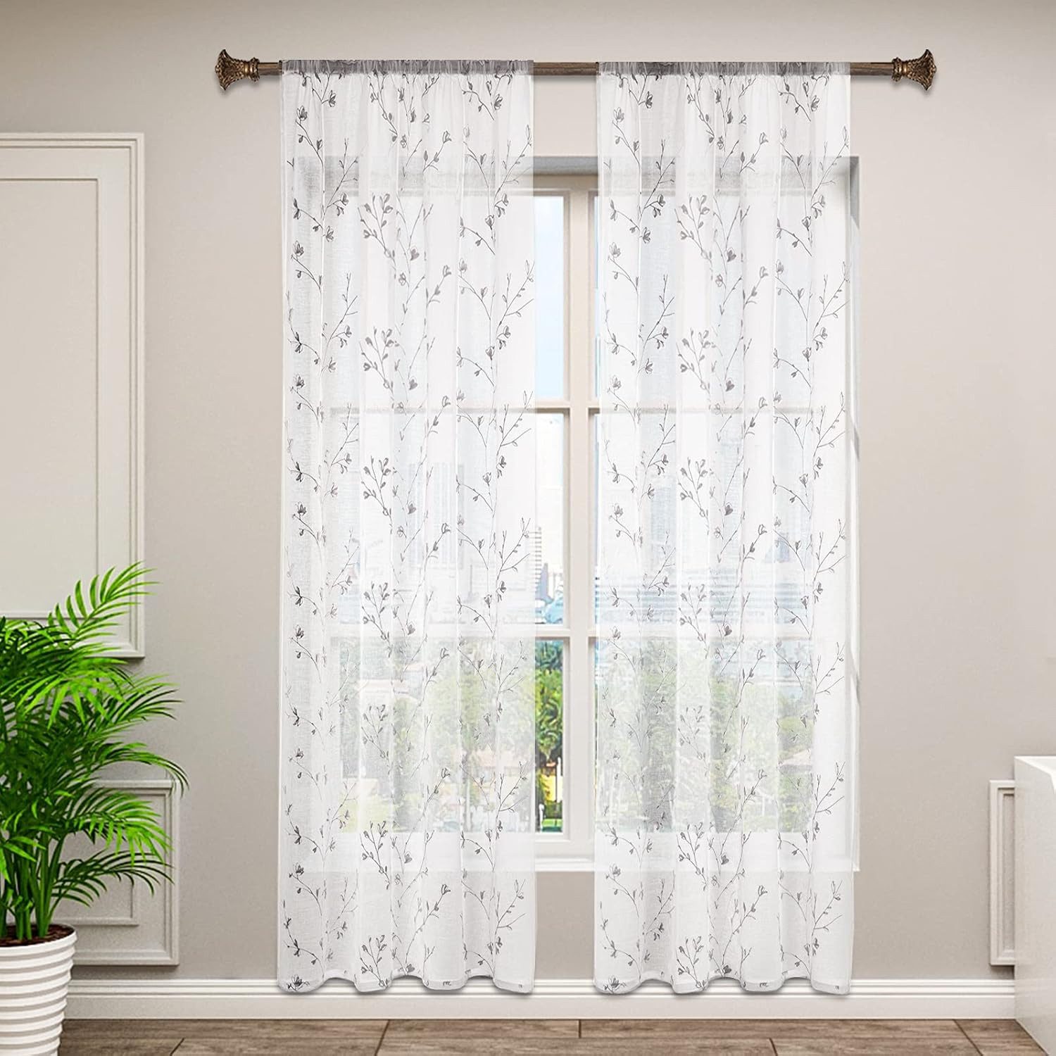 Woltu Gardine, (2 St), halbtransparent, transparent günstig online kaufen