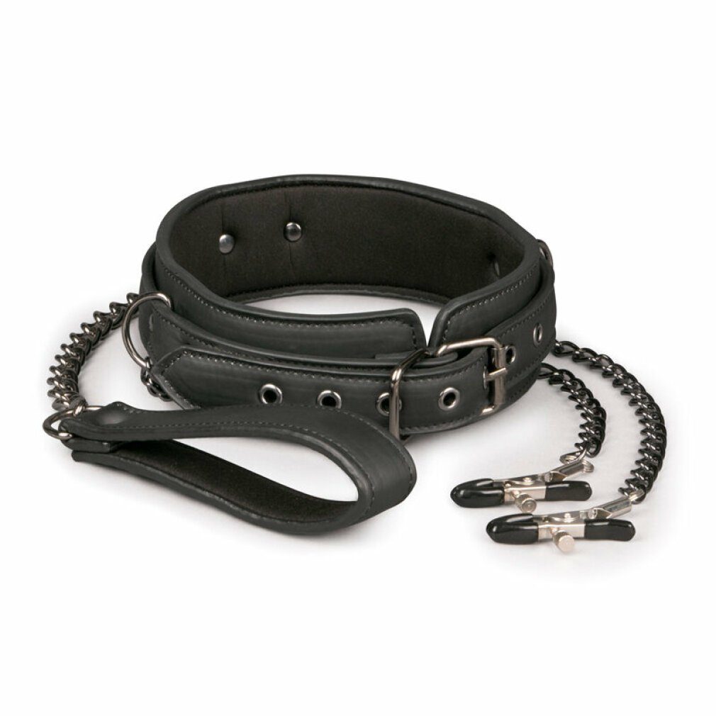 Easytoys Hunde-Halsband Lederhalsband mit Nippelketten