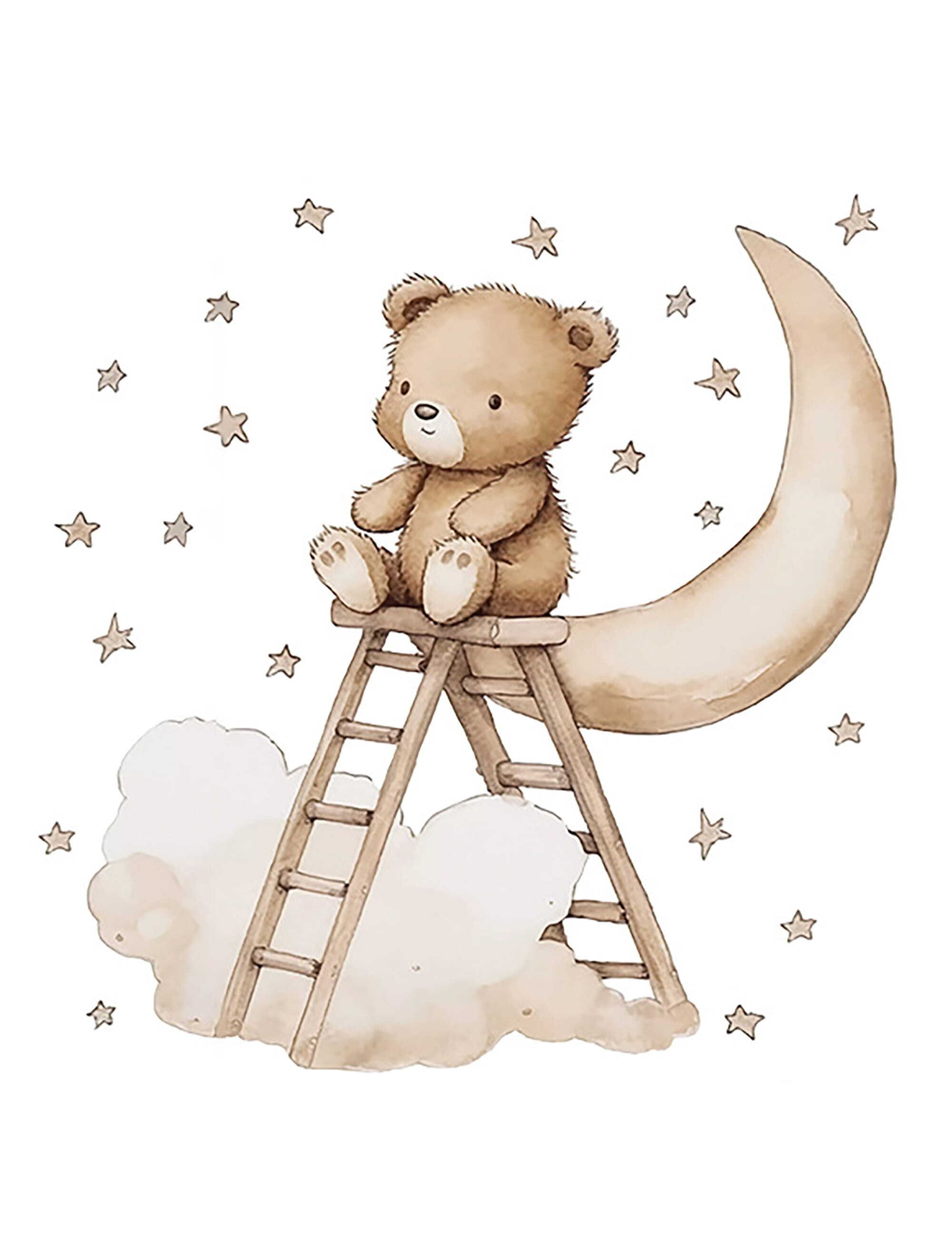 Sipo Wandbild Wandaufkleber Hase, Sterne, Teddybär günstig online kaufen