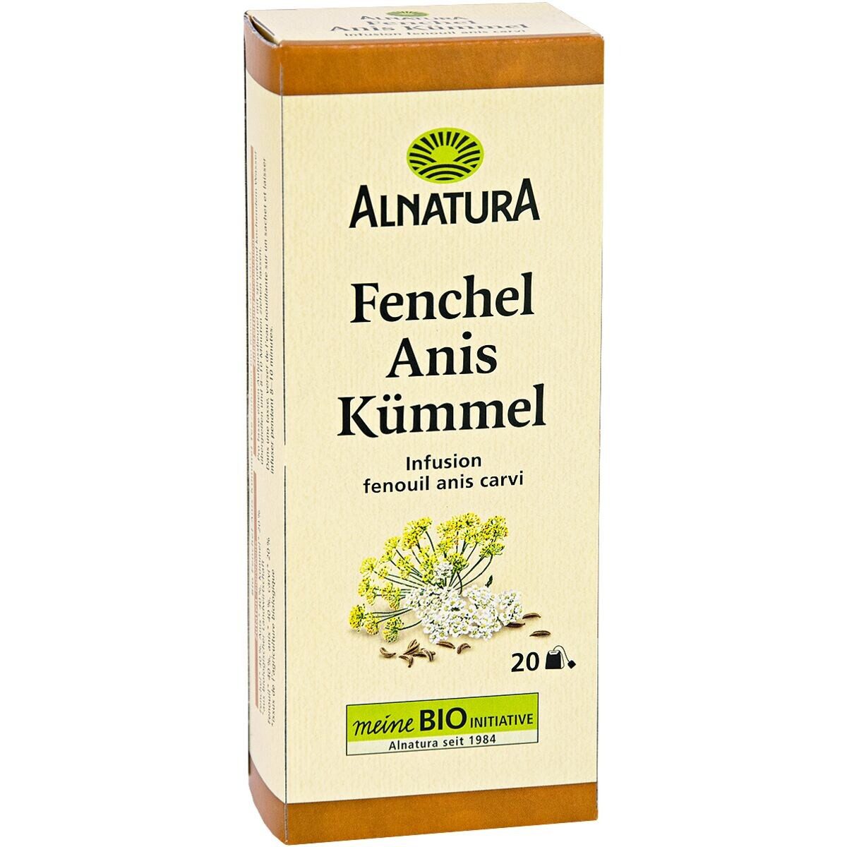 Alnatura Fenchel Anis Kümmel, Kräutertee, 20 Aufgussbeutel