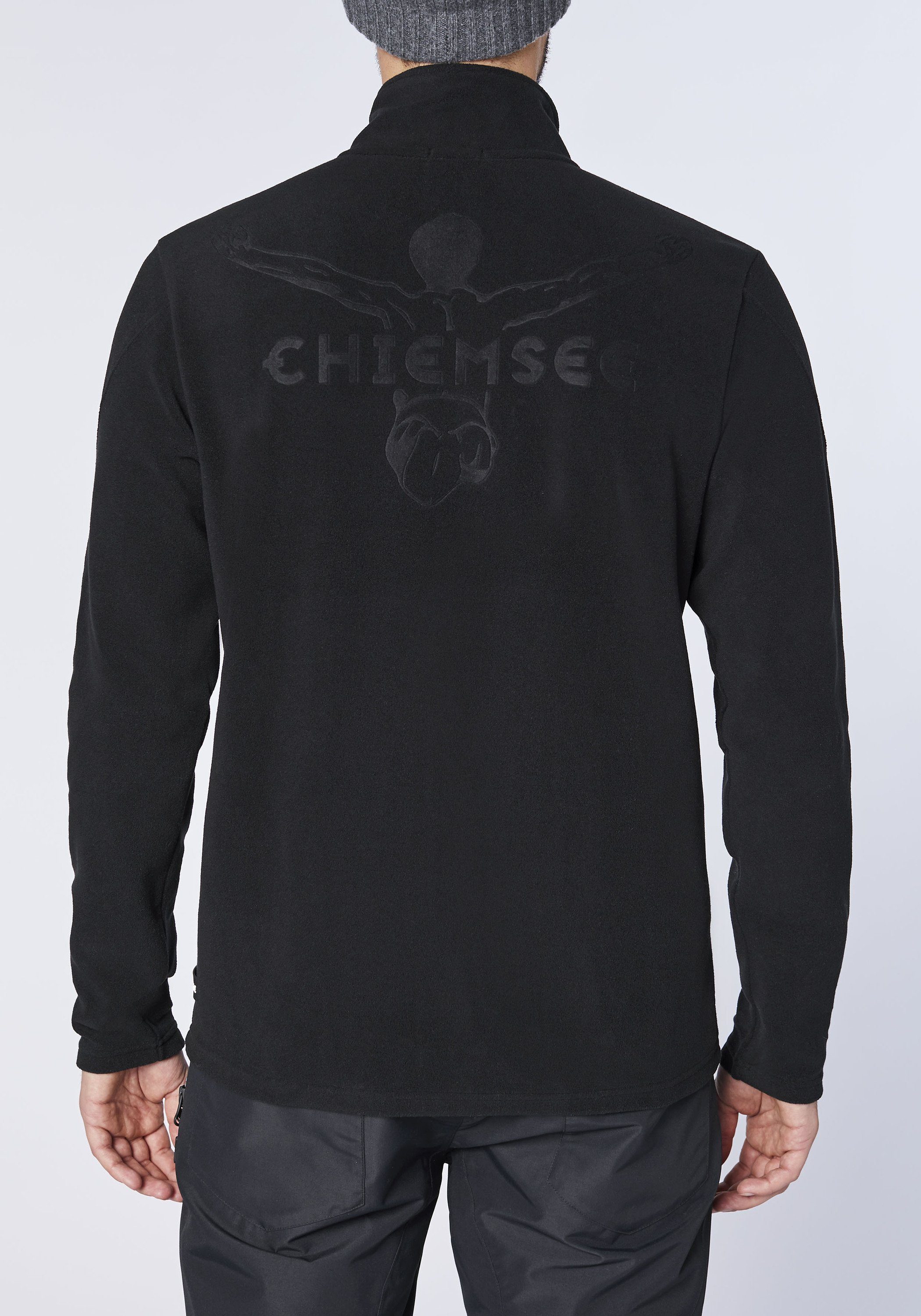 im mit Chiemsee Fleecejacke Basic-Stil Fleece-Jacke 1 Jumper-Motiv schwarz
