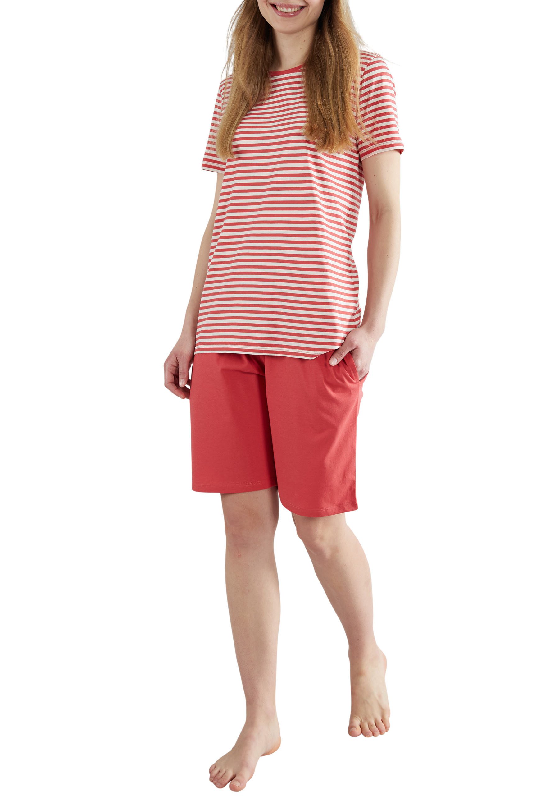 Shorty GÖTZBURG Damen Shorty rot quergestreift