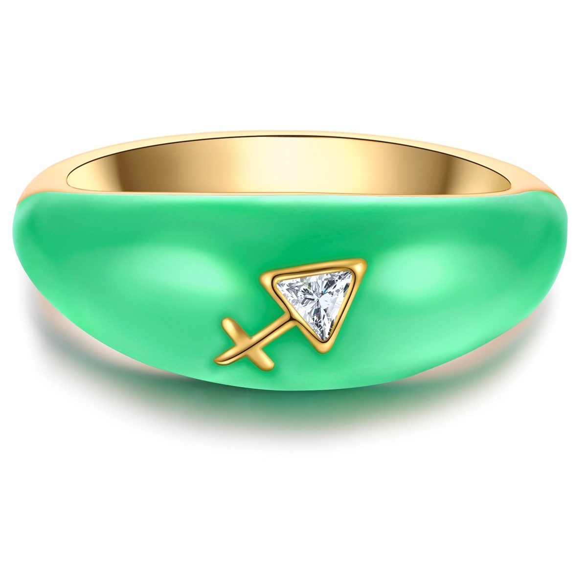 Glanzstücke München Silberring Sternzeichen Schütze gelbgold, mit Zirkonia