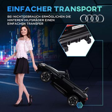 HOMCOM Elektro-Kinderauto Kinderauto, Audi-lizenziert, Hupe & Musik & Scheinwerfer, Schwarz, Belastbarkeit 25 kg, (1-tlg), 103L x 58B x 41H cm