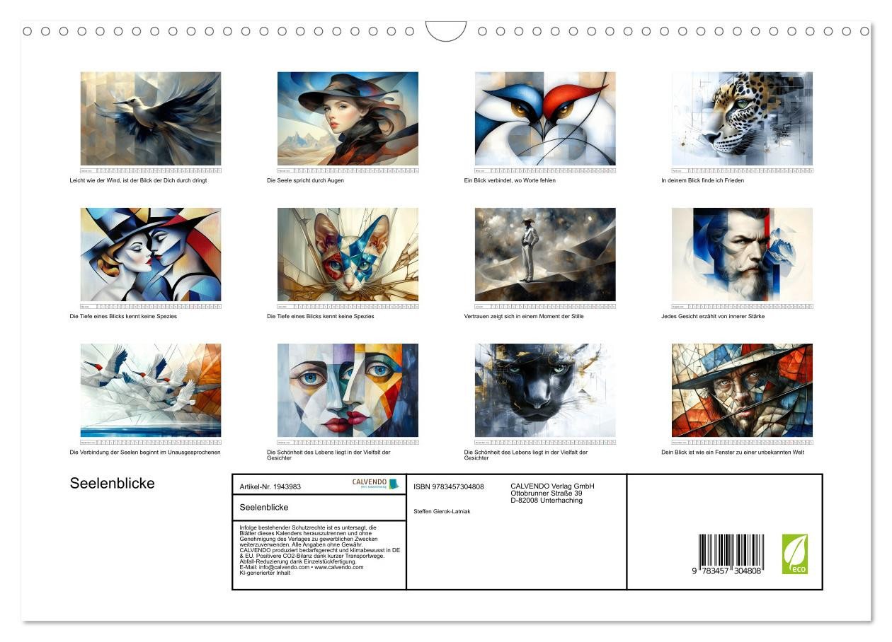 Thumbnail - CALVENDO Wandkalender Seelenblicke (Wandkalender 2026 DIN A3 quer), CALVENDO Monatskalender