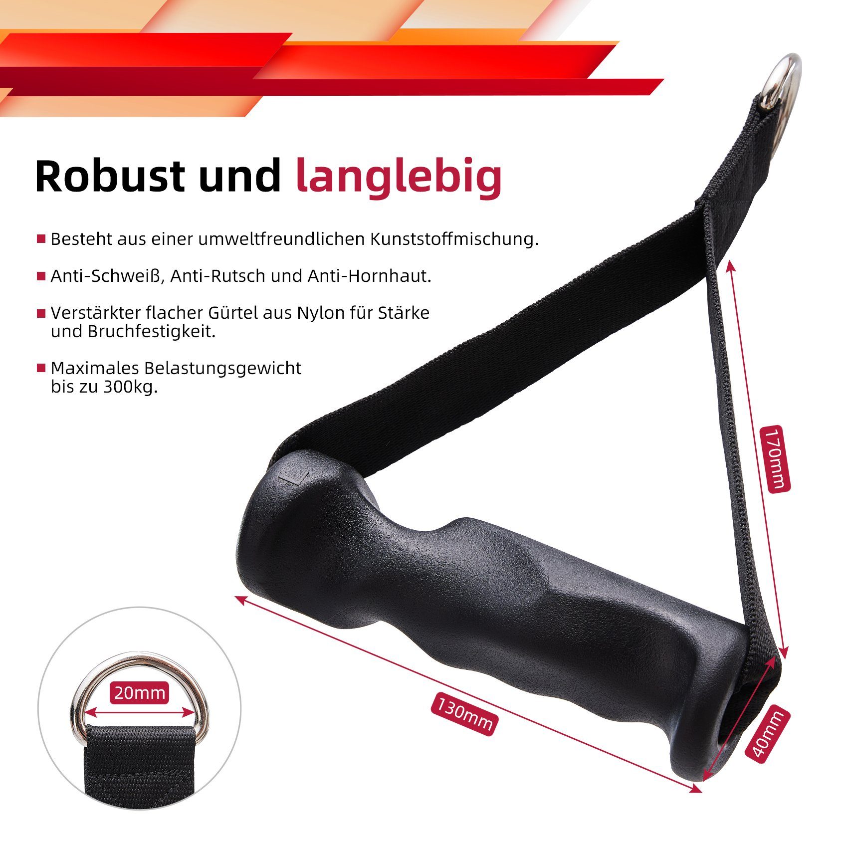 JASPORT Kraftstation ER01, (2 St. Trainingsgriffe), Ergonomisch, vielseitig einsetzbar, Anti-Hornhaut