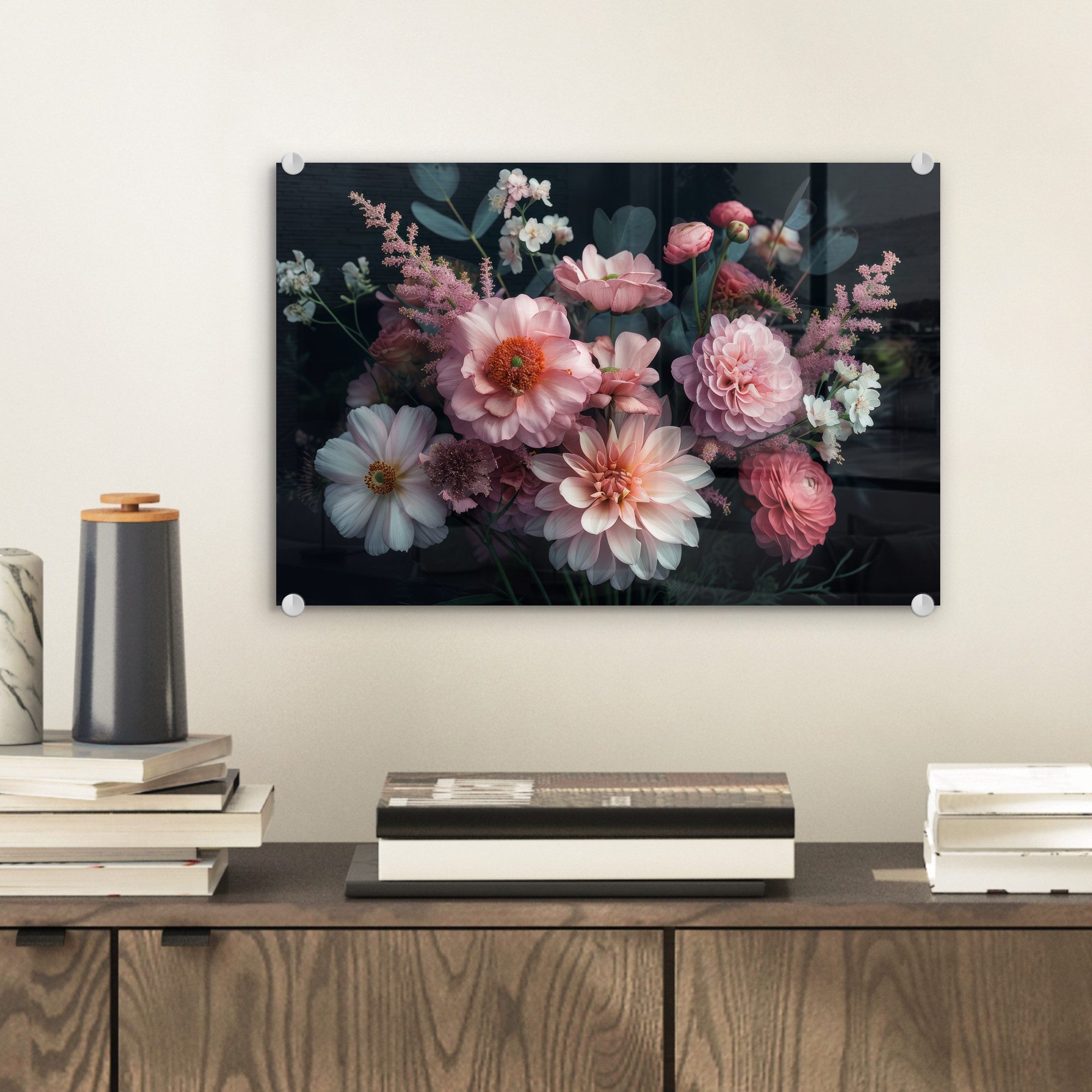 MuchoWow Acrylglasbild Blumen - Rosa - günstig online kaufen