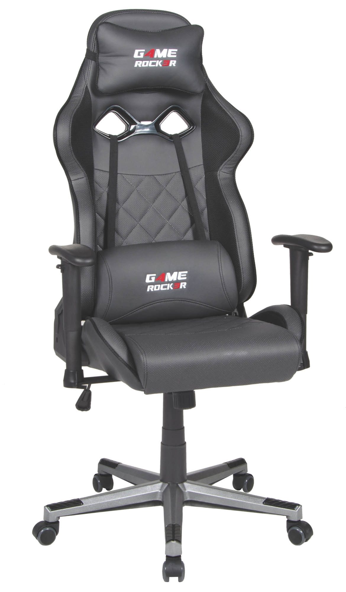 Duo Collection Gaming-Stuhl Game-Rocker, ergonomisch, Anthrazit / Schwarz - 66x128x66 (BxHxT)