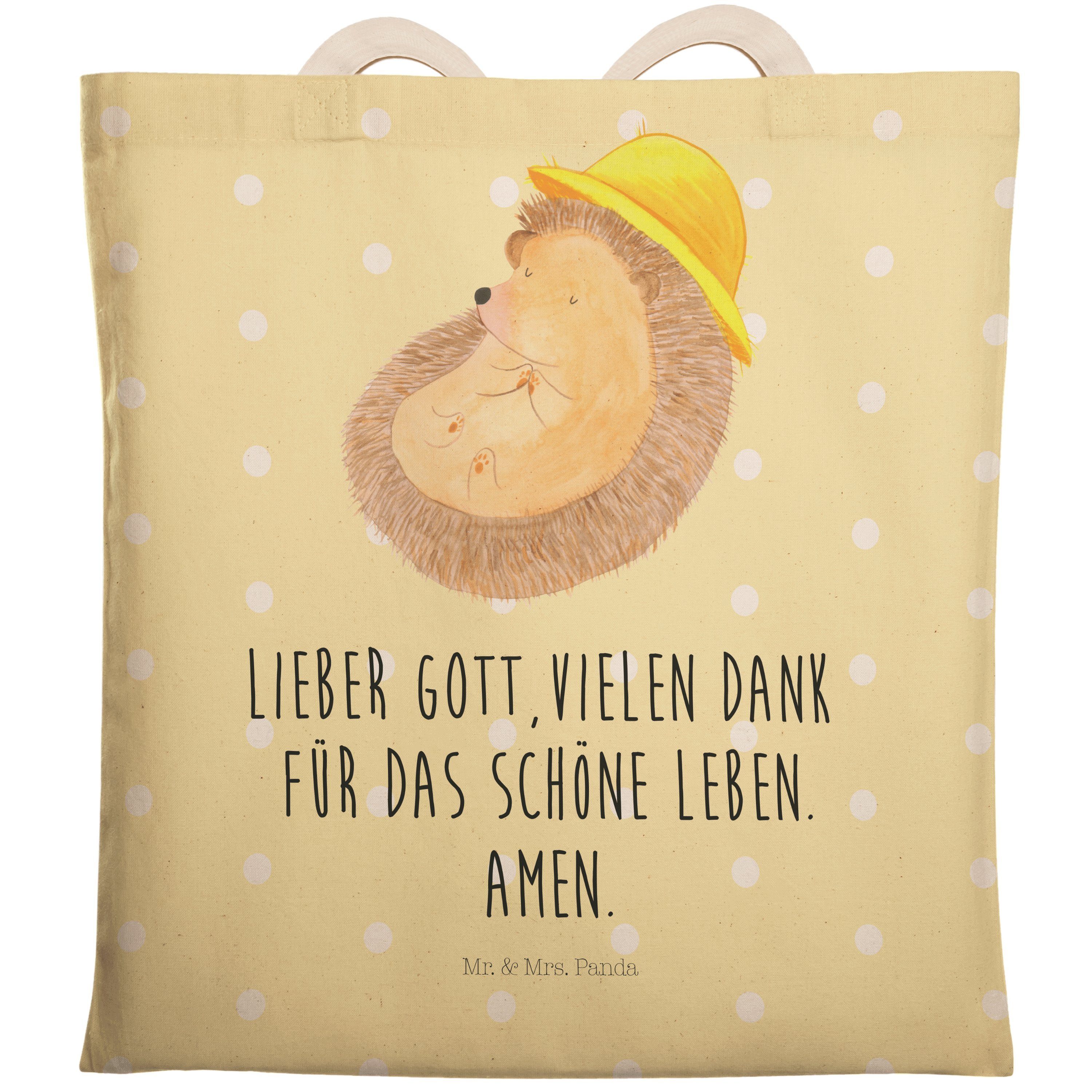Mr. & Mrs. Panda Tragetasche »Igel betet Gelb Pastell Geschenk