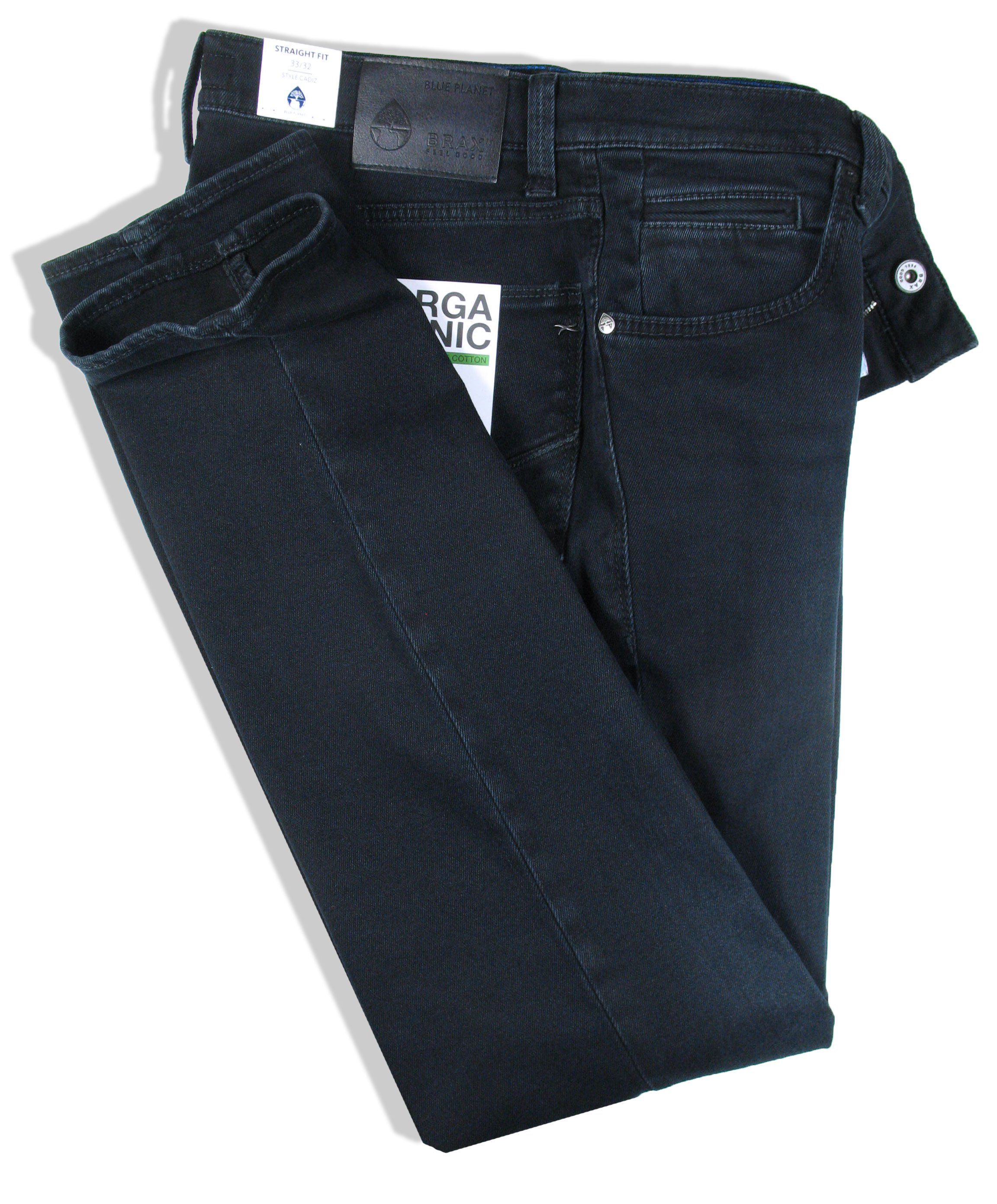 Organic Flex 5-Pocket-Jeans Denim blue raw used Cadiz Brax