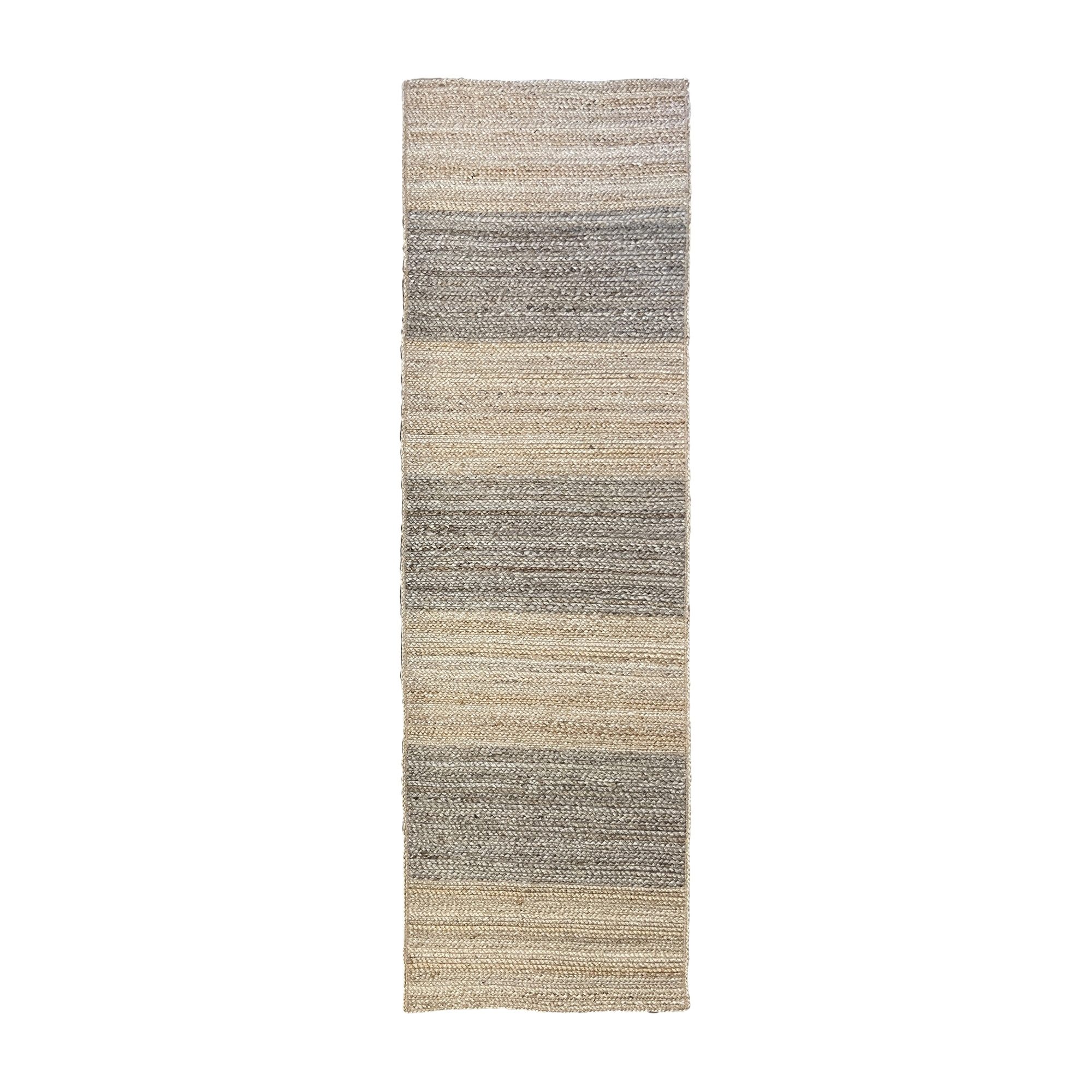 Wohnando Teppich MY-RUG Teppich Nordic Line, aus Jute & Baumwolle 250x80 cm, Läufer, Höhe: 10 mm, handgewebt, Natürliches Material, Boho-Stil, wendbar