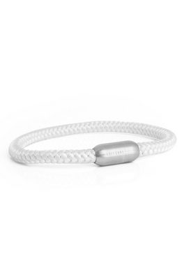 Akitsune Armband Silvus Nylon-Armband - Mattsilber - Weiß 18,50cm