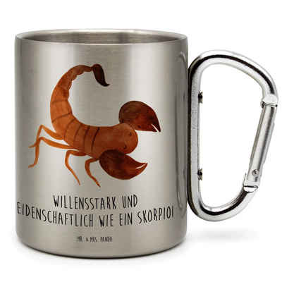 Mr. & Mrs. Panda Tasse Sternzeichen Skorpion - Transparent - Geschenk, Skorpion Geschenk, Ge, Edelstahl, Einzigartiges Design