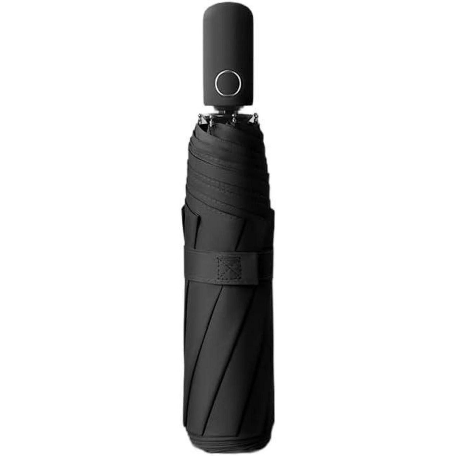 LuxusKollektion Taschenregenschirm Regenschirm Faltender Automatisch Drucktaste UV dunkelschwarz 102 cm