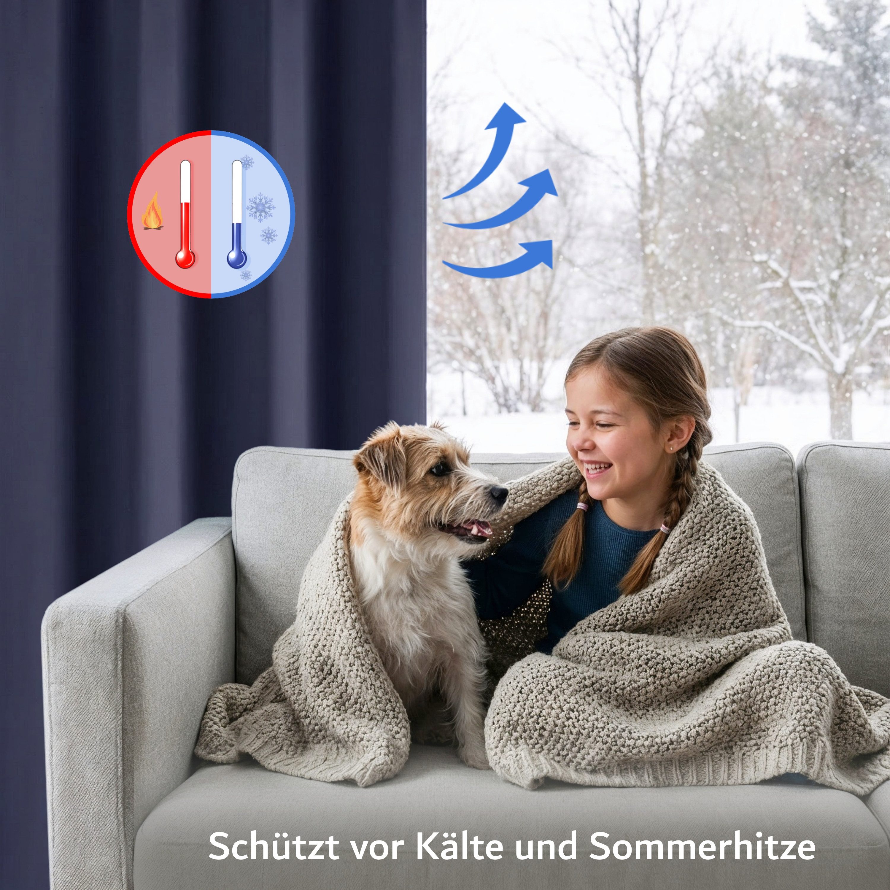 Cozyor Verdunkelungsvorhang 2er-Set inkl. 2 Magnethalter, thermoisolierend, Gardinen blickdicht (2 St), Ösen, verdunkelnd, Mikrofaser Polyester, Gardinen Thermo – Bild 4 von 5