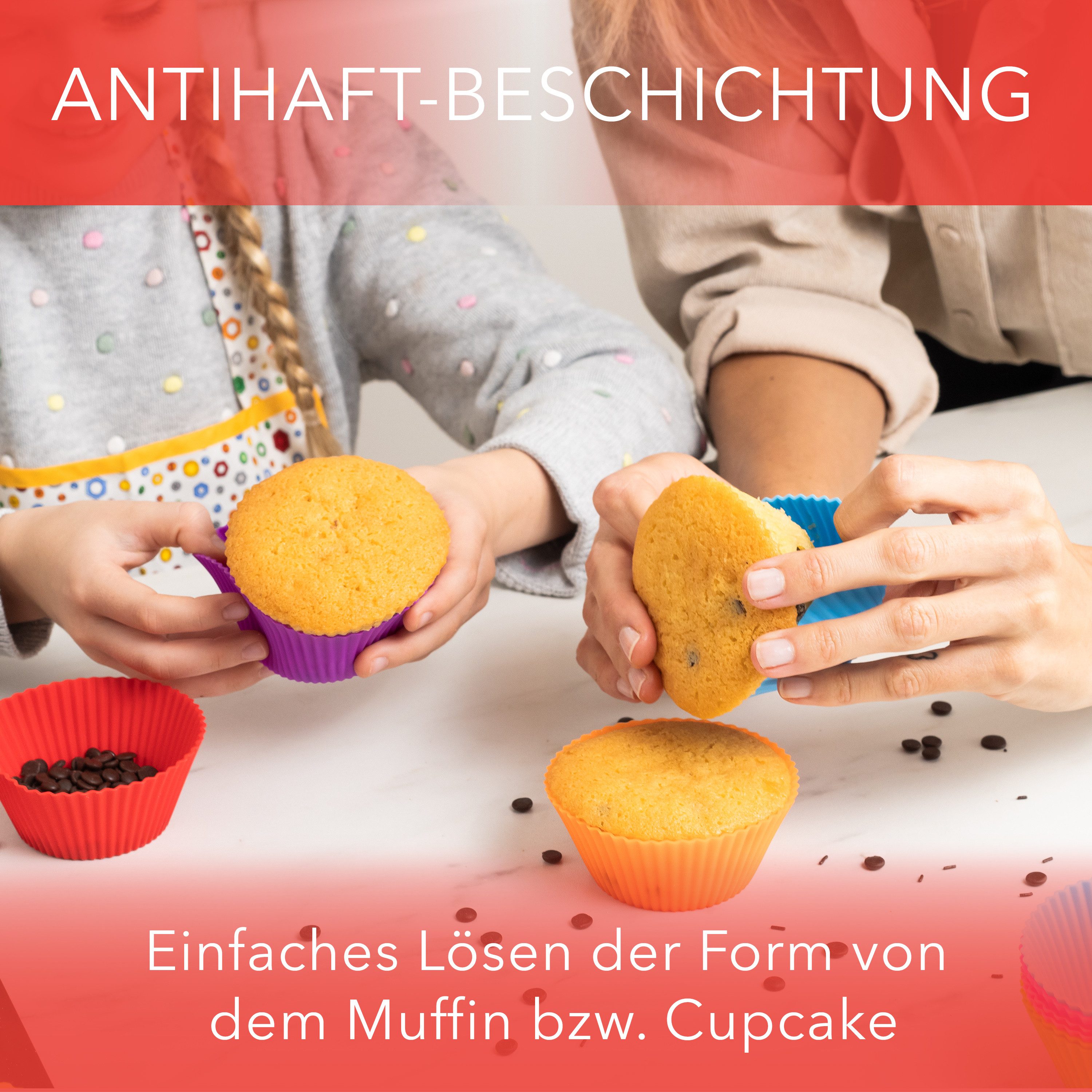 AVANA Muffinform aus Silikon Große Muffinformen Muffinförmchen Cupcake Backformen, (20-tlg), Antihaftbeschichtung, BPA-frei, 7 Farben – Bild 5 von 5