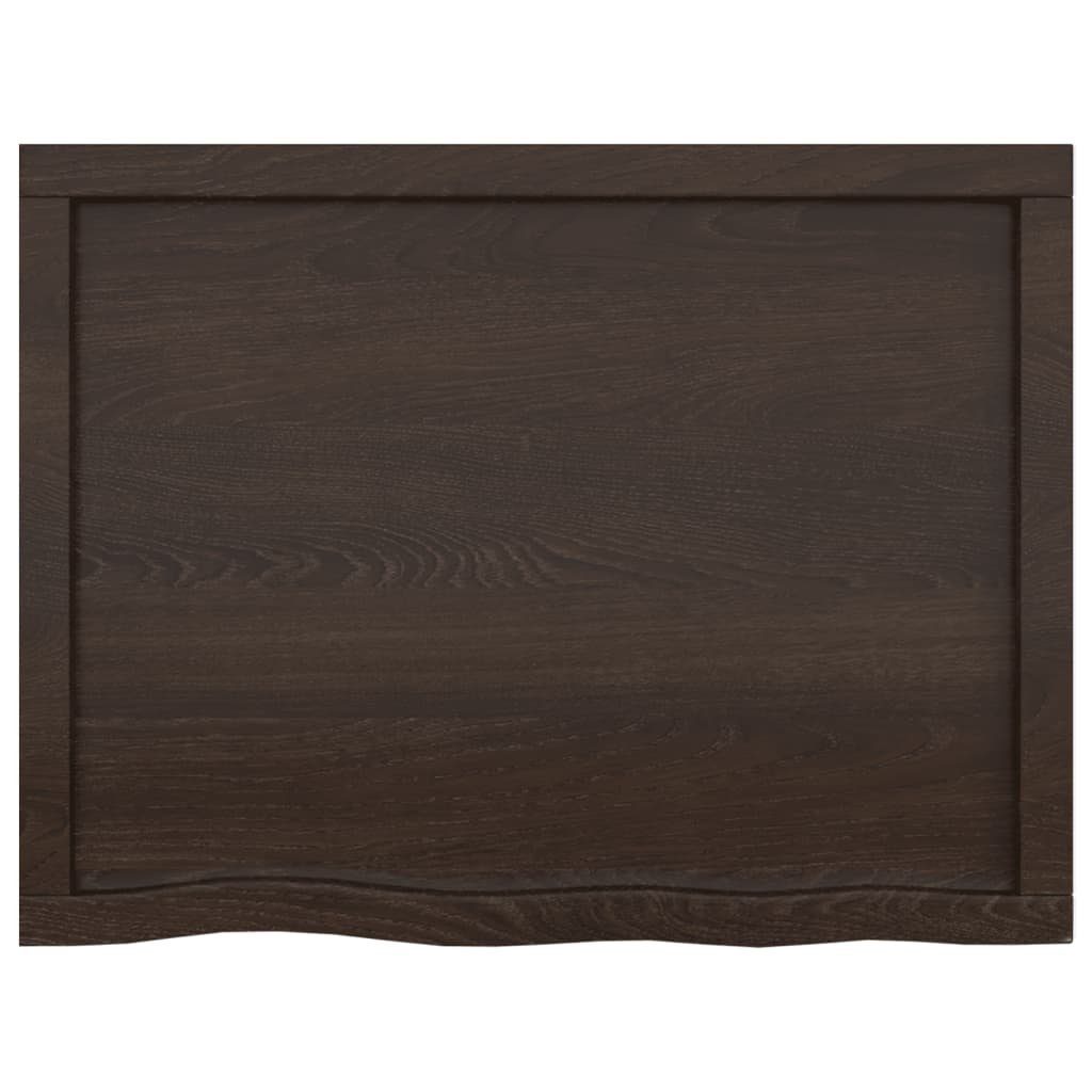 Dunkelgrau Eiche Behandelt Tischplatte Massivholz 80x60x(2-6)cm furnicato