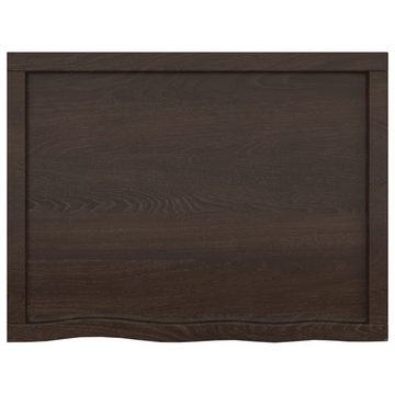 furnicato Tischplatte Dunkelbraun 80x60x(2-4)cm Massivholz Eiche