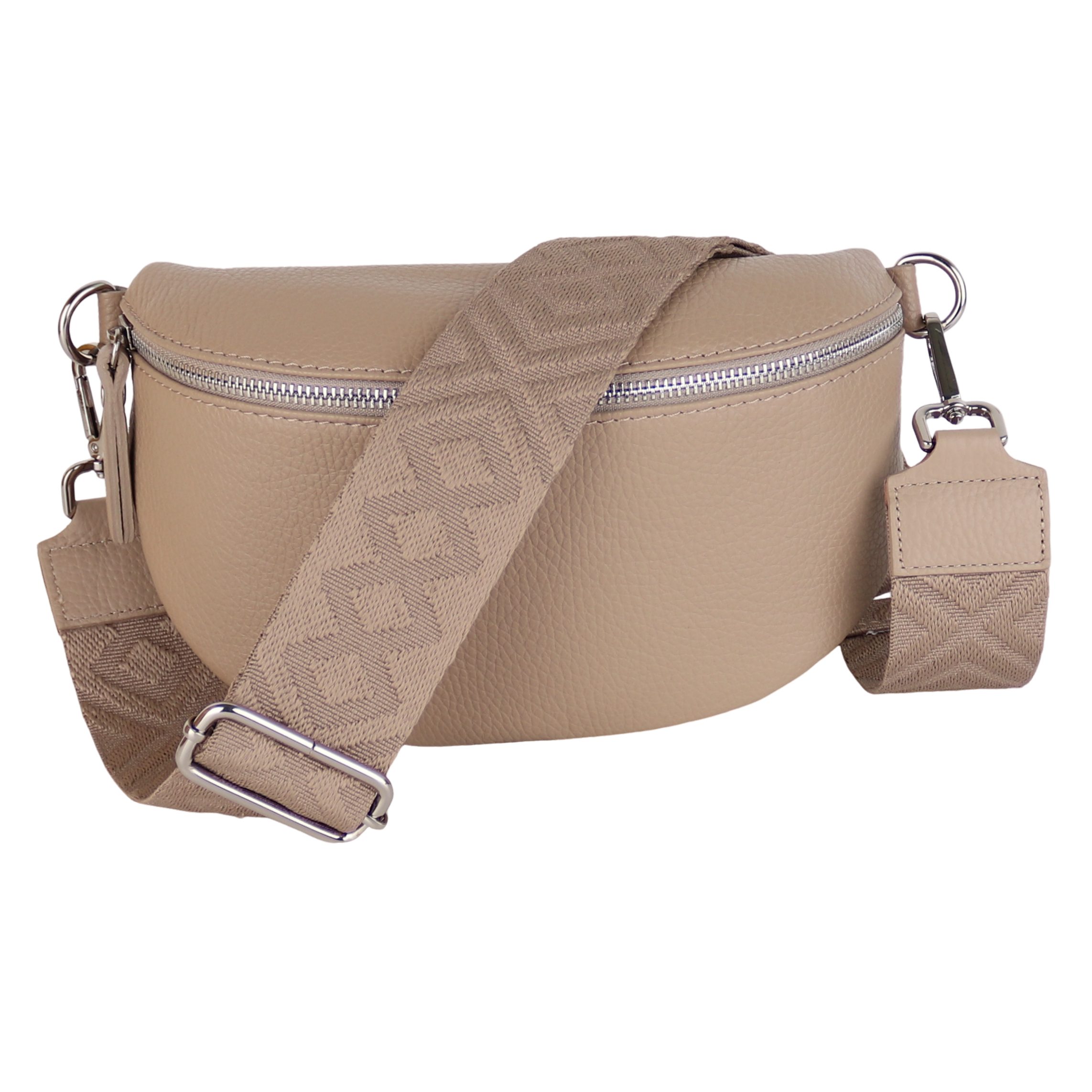 Bauchtasche Damen, Echtleder, Leder, Made in Italy, Umhängetasche, Brusttasche