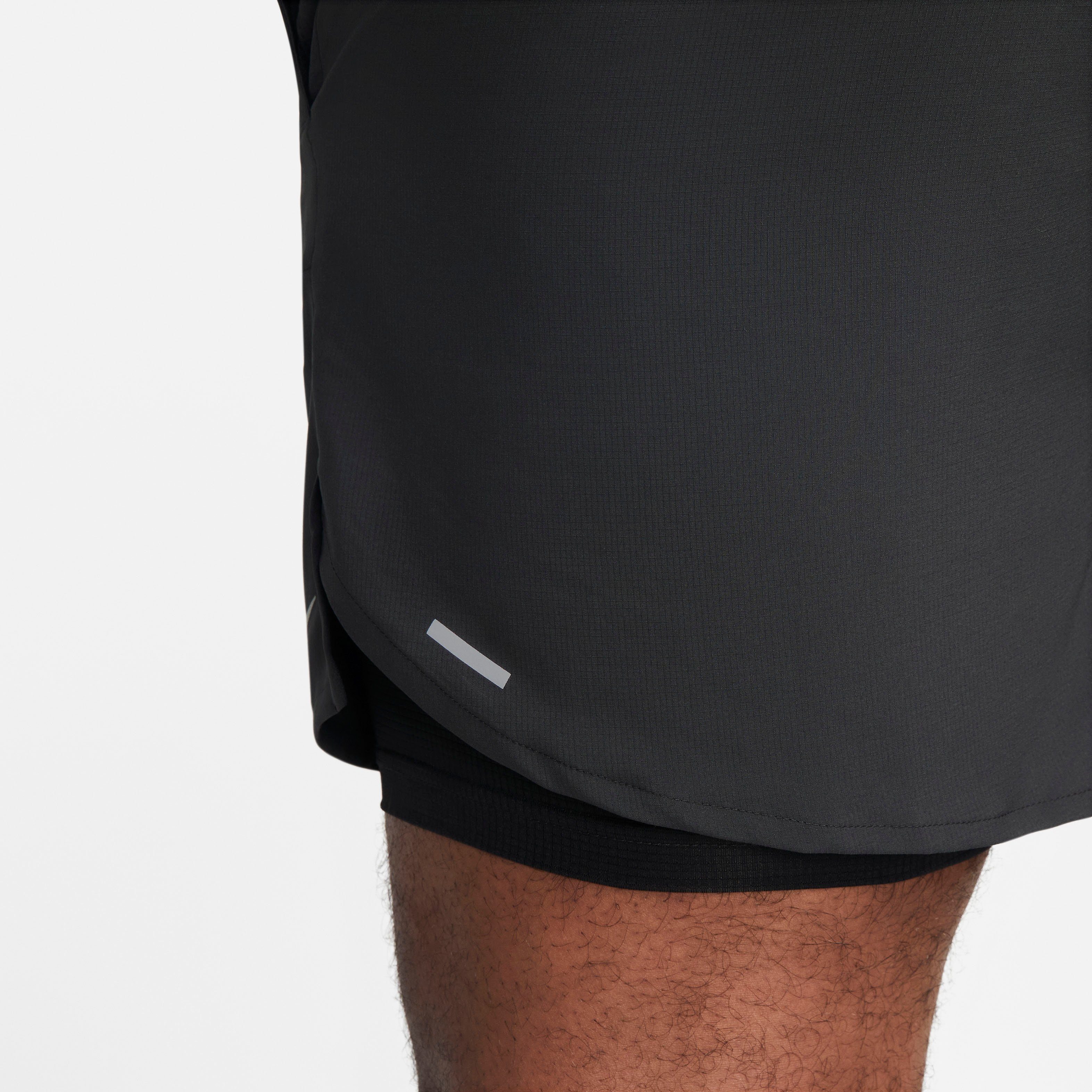 2-In-1 Men's Shorts Stride Running SILV 2-in-1-Shorts Dri-FIT " Nike BLACK/BLACK/BLACK/REFLECTIVE