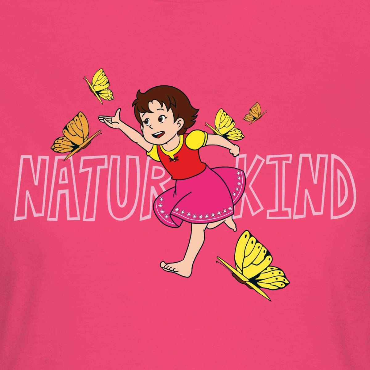Spreadshirt T-Shirt Heidi Naturkind Schmetterlinge Frauen T-Shirt (1-tlg) Slim Fit, fällt klein aus