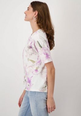 Monari Rundhalsshirt mit Blumenmuster allover