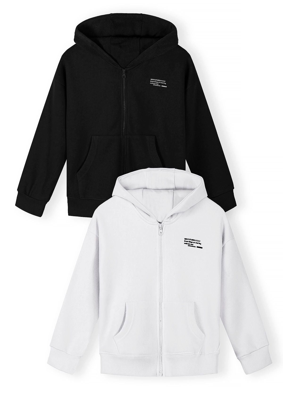 MINOTI Kapuzensweatjacke für Jungen und Mädchen, Hoodie mit Reißverschluss im 2er-Pack (Packung, 2-tlg., 2er-Pack)