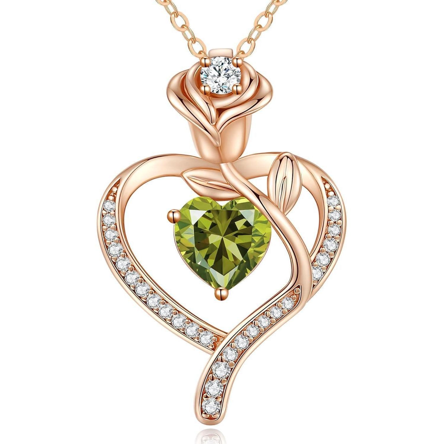 Kette mit Anhänger Halskette Damen Rosegold Herz Sterlingsilber925 Rosegold-08