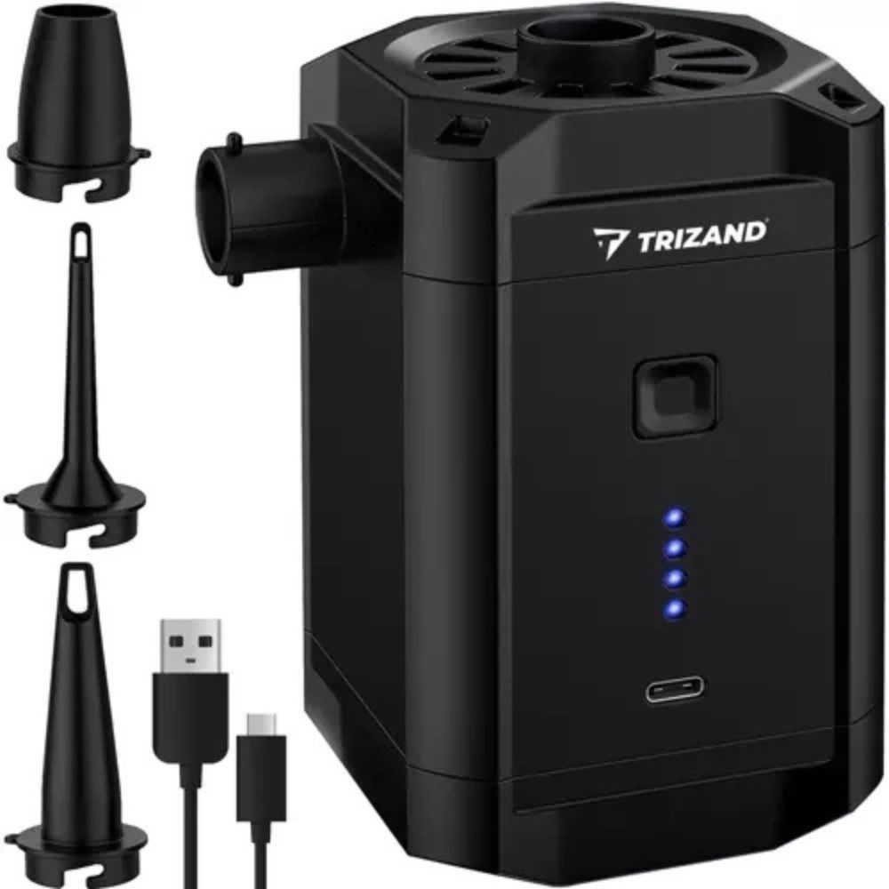 Trizand Elektropumpe Batteriebetriebene Matratzenpumpe (Spar-Set, 1-tlg., Batteriebetrieben), passt bequem in Rucksack oder Tasche, einfach zu transportieren