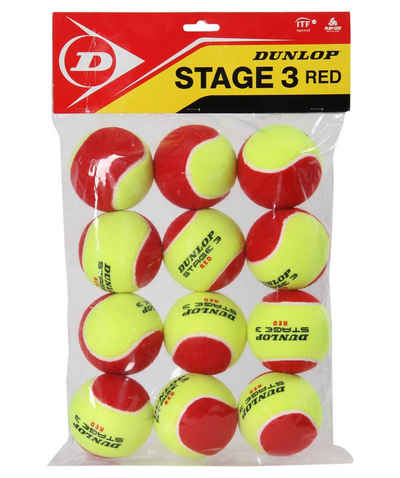 Dunlop Tennisball Tennisbälle "Stage 3 Red" 12er Set