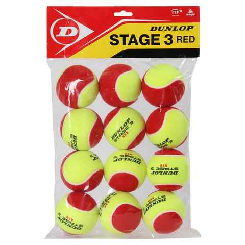 Dunlop Tennisball Tennisbälle "Stage 3 Red" 12er Set