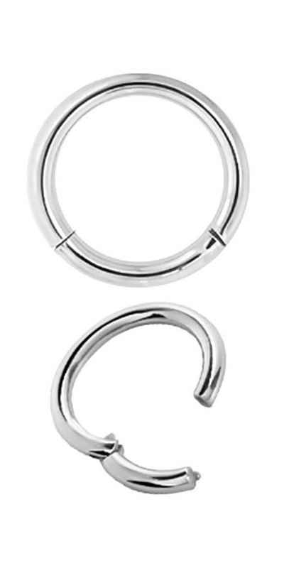 Karisma Nasenpiercing Karisma Edelstahl 316L Hinged Segmentring Charnier/Conch Clicker Ring Piercing Ohrring Stärke 1,2mm Farbwahl - 1,2x10mm, Silber