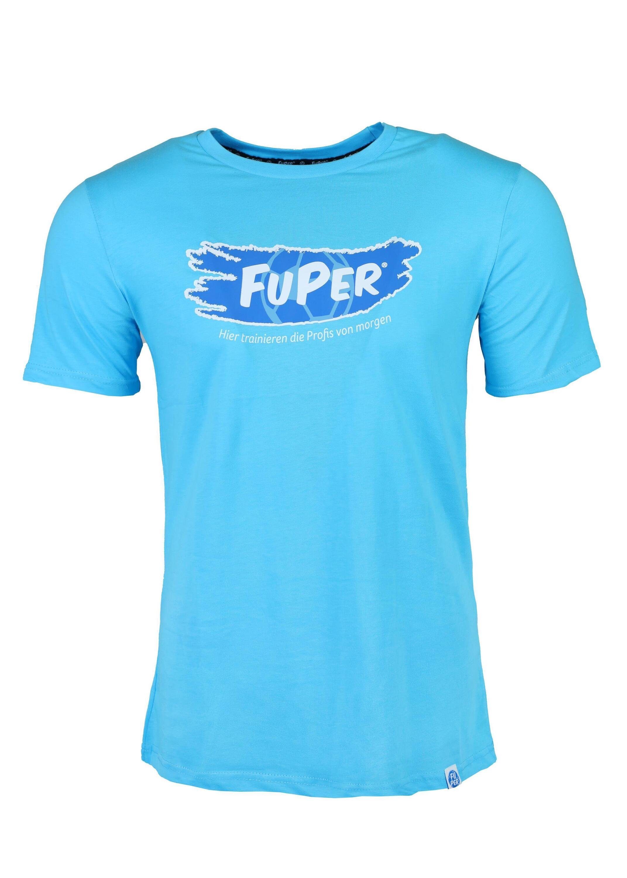FuPer T-Shirt Tarik für Herren, aus Baumwolle für Sport und Lifestyle Blue